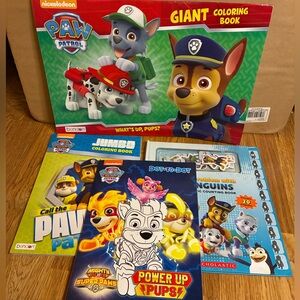Bundle Of 5 Paw Patrol Kid's Activity And Coloring Books Mighty Pups Toddler.